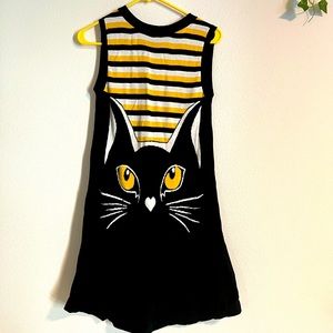 Jawbreaker Sleeveless Black Cat Jumper Dress - Large